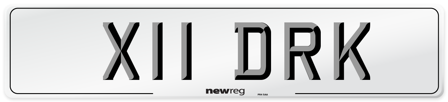 X11 DRK Number Plate from New Reg